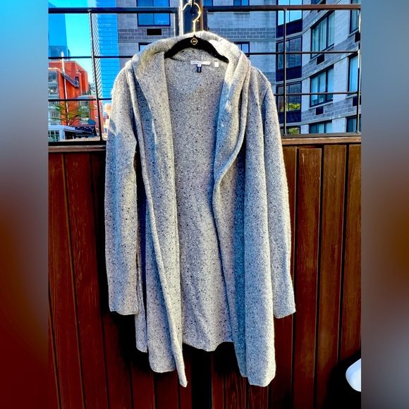 Vince Light Gray Hooded Cardigan - Picture 1 of 9